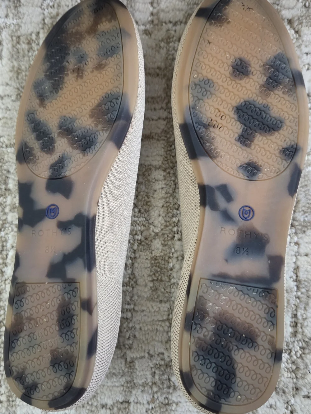 Rothy's Ecru Daily Flats Size 8.5 Pre-Loved Very Good Condition - Picture 7 of 10